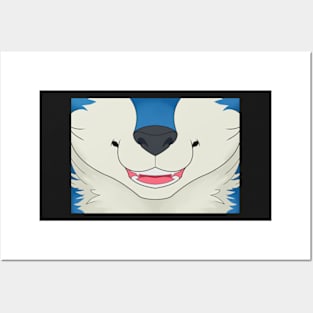 Blue Husky Face Posters and Art